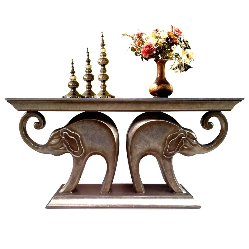 

XK European-Style Home Console Living Room Slightly Luxury Decoration Table Southeast Asia Feng Shui Entrance