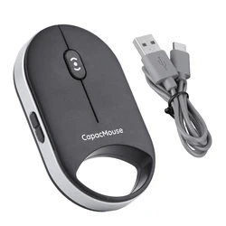 Rechargeable Portable Silent Wireless Mouse with Adjustable DPI (Black)
