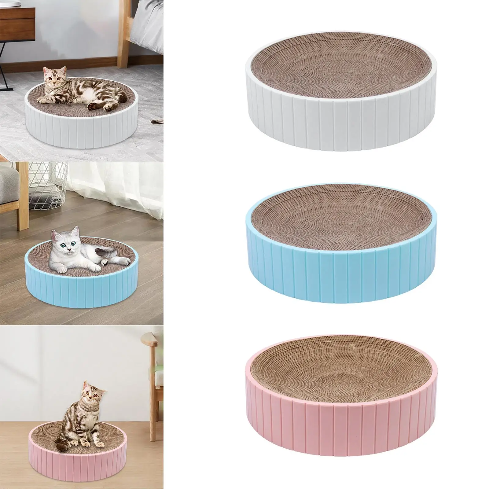 Round Cat Scratcher Bed 12.20Inchx12.20Inchx2.36inch Sofa for Pet Supplies