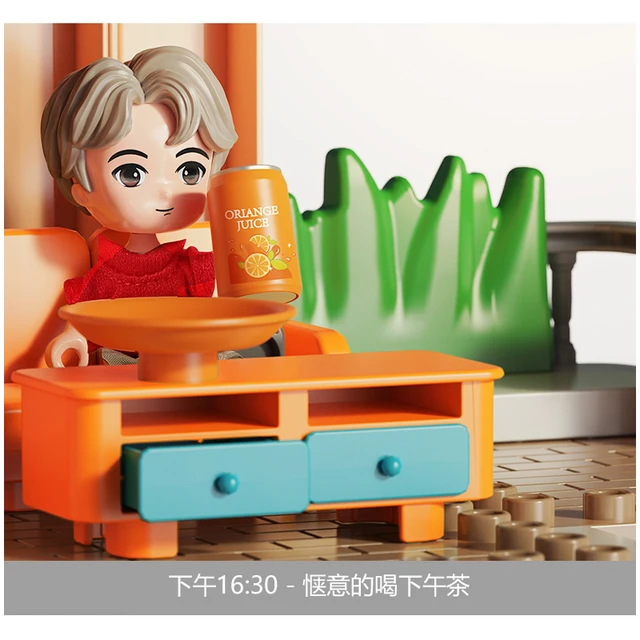 Children's Big Building Blocks Home Appliances Air Conditioner Refrigerator Accessories Household Compatible with Duploed Toys 6