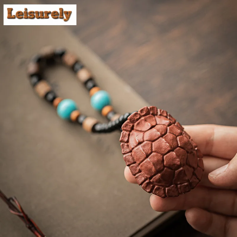 Cinnabar Handle Piece Turtle Shell Dragon Stele Tea Pet Elegant Exquisite Miniatures Tea Figurine Play Toys Tea Statue Ornaments