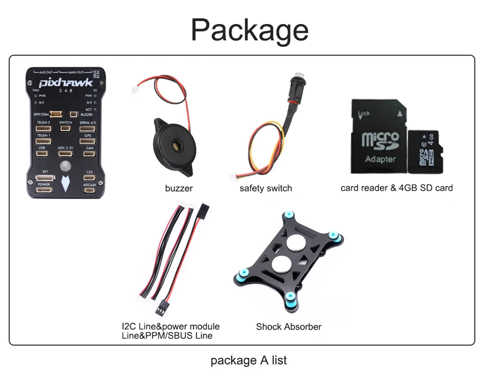 RC PixHawk PX4 PIX 2.4.8 32 Bit Flight Controller +Shock Absorber+PPM+Safety Swi