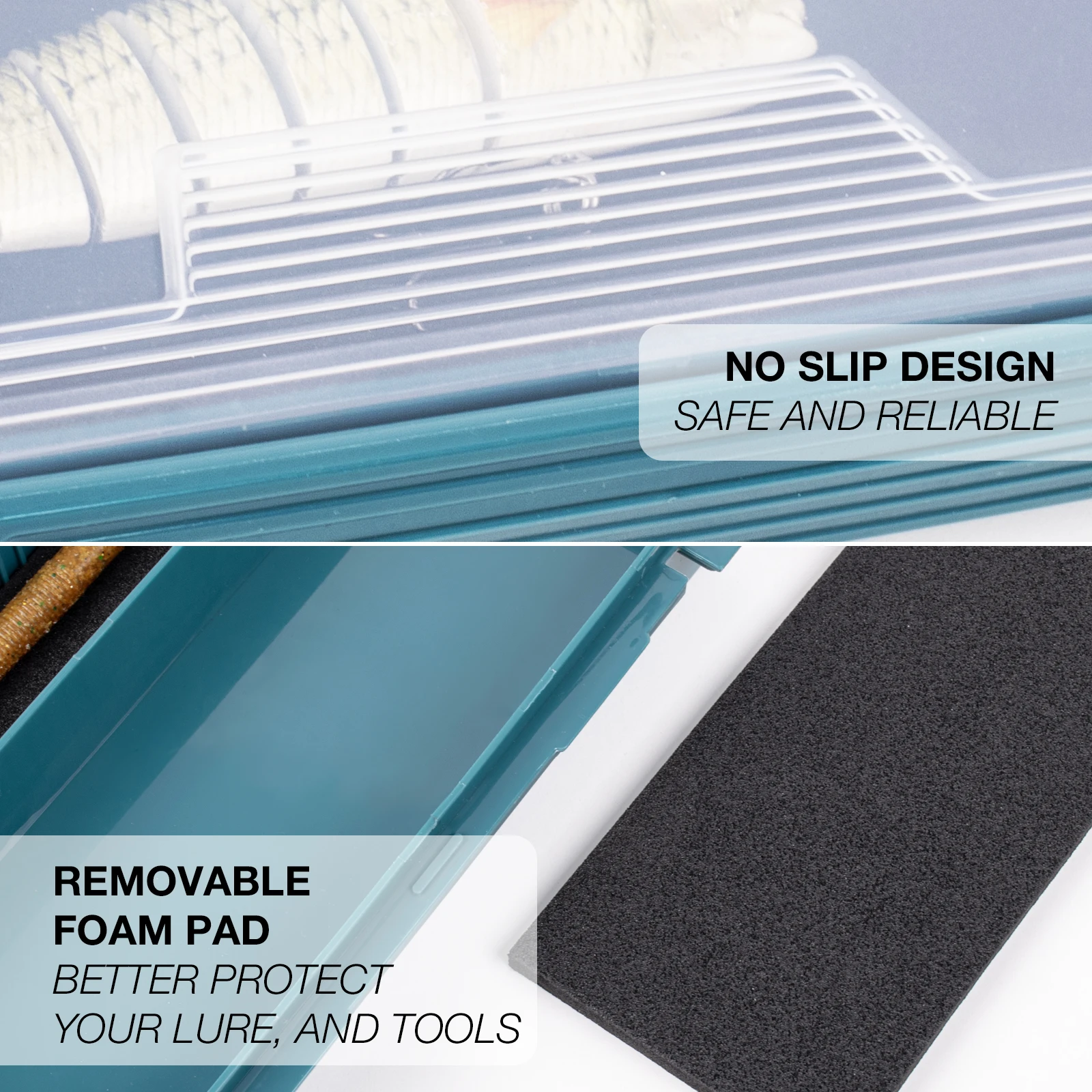 SF Fishing Tackle Box 3600 Size Double Buckle Open Clear Lid