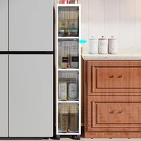 Slim Cabinet 20cm Wide Rolling Storage 2-6 Tiers Large Capacity Space-Saving Heavy-Duty for Kitchen Living Room Bedroom 5