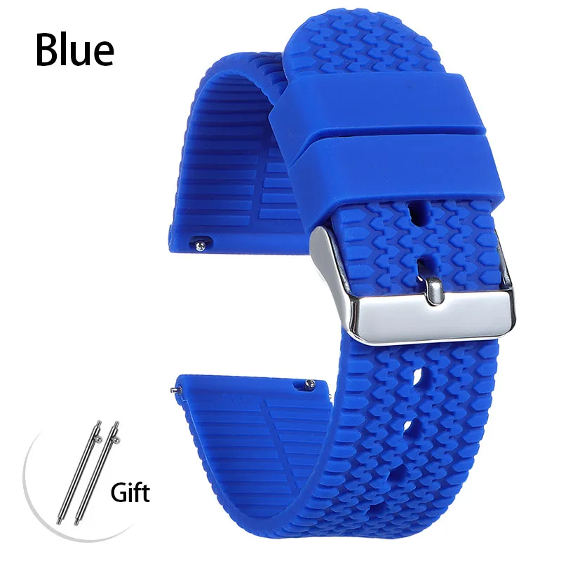 Silicone Sport Watch Band - Soft Rubber Strap with Quick Release