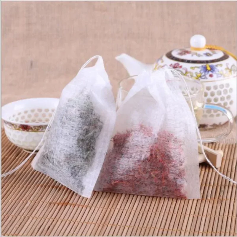 100Pcs/Lot Teabags 5.5 x 7CM Empty Flower Tea Bags With String Heal Seal Filter Paper for Herb Loose Tea Bolsas de te