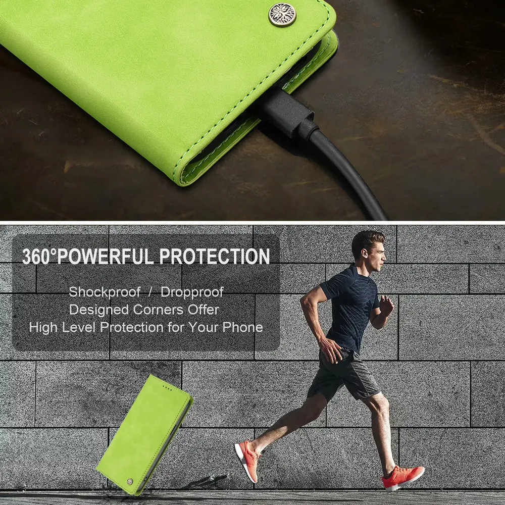 Luxury 360° Protective Leather Flip Case with Card Pocket and Magnetic Closure