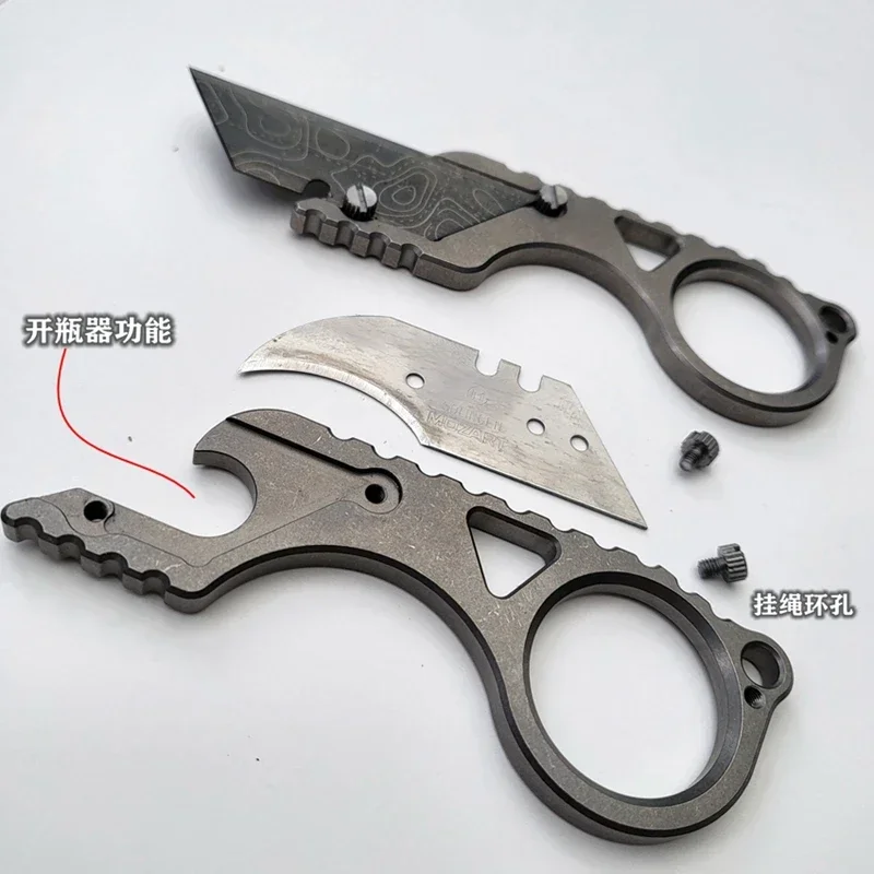 EDC チタン合金ポケットペーパーカッターナイフ開梱ポケットアウトドア 