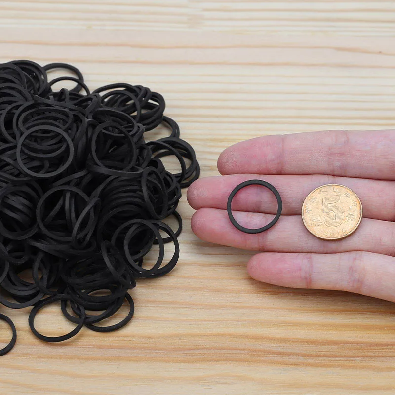 100-500Pcs Black Rubber Band Elastic Bands Office School Home Strong Elastic Rings