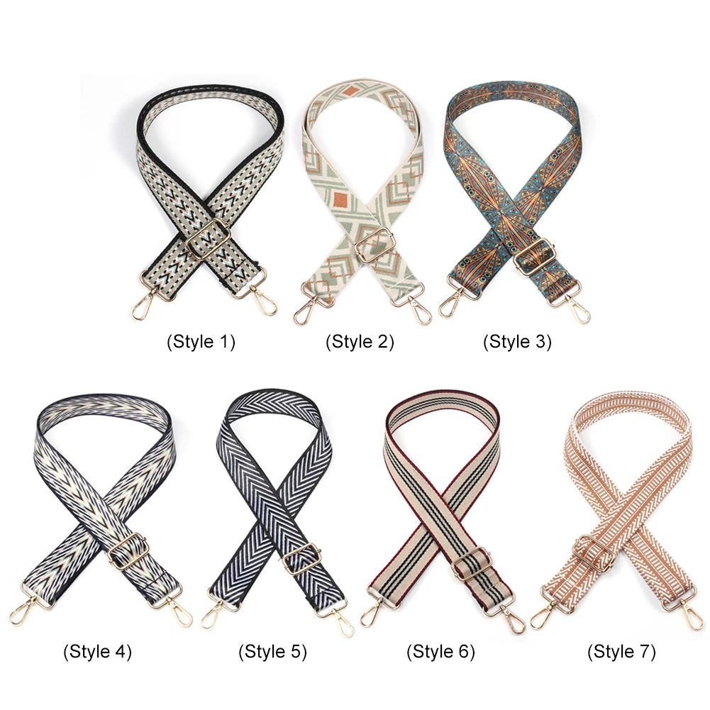 130cm Ethnic Style Wide Bag Strap DIY Replacement Crossbody Shoulder Bag Strap Adjustable Handle Band Handbag Belt Bag Parts