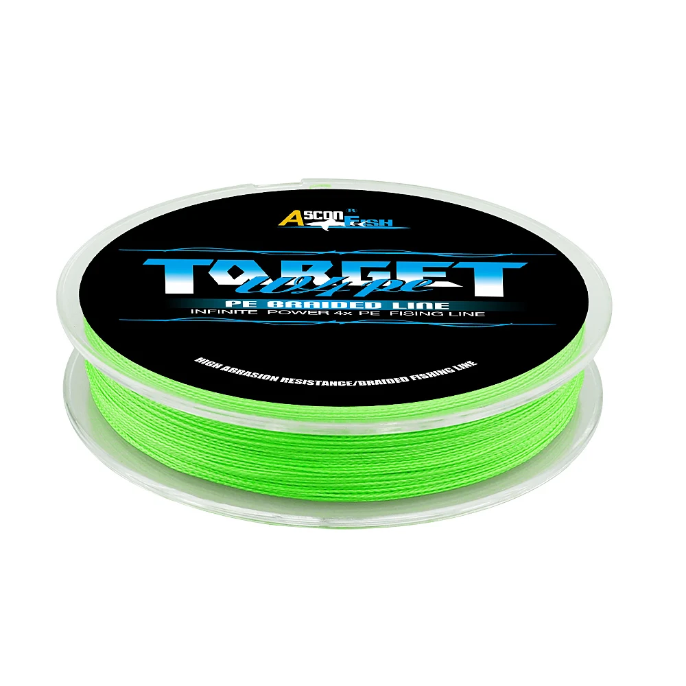 Fishing Line Braided 4 Strands 100M 300M Super PE Light Green 2-100LBS Test 0.06 0.08 0.1 0.55mm Strong Line Roll 3