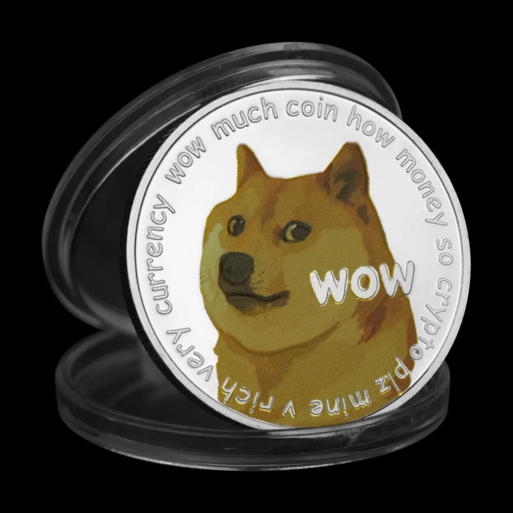 Посеребренные криптовалюты Dogecoin 40 мм сувениры и подарки милый подарок Декор для