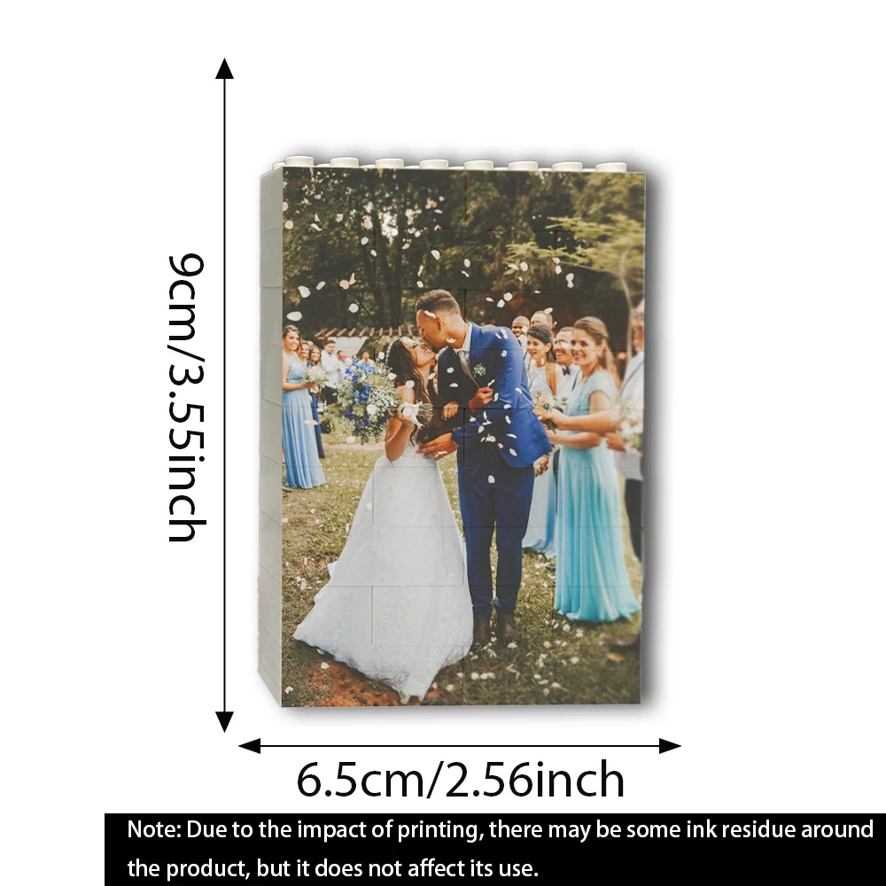 Personalized Portrait Photo Block - Custom Brick-Style Puzzle Decoration Gift