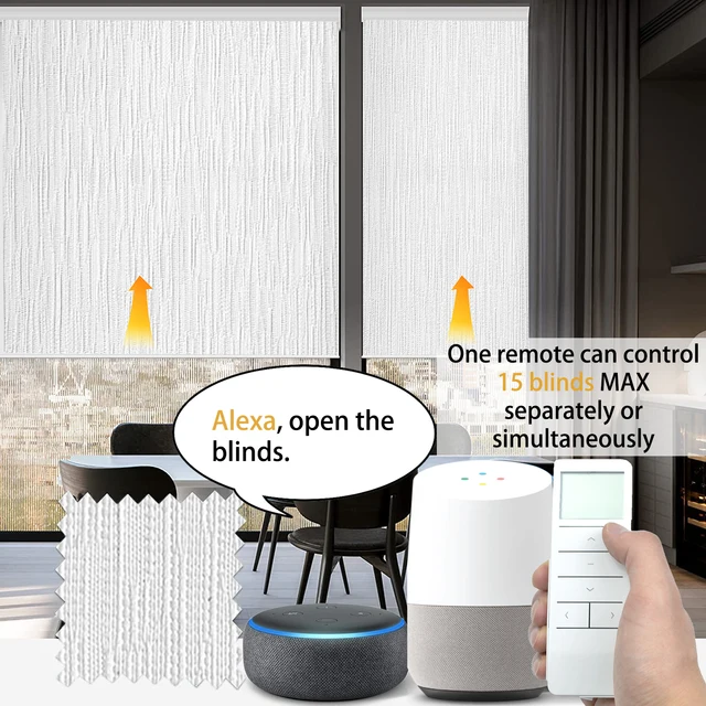 Shadzking-Persianas enrollables de lujo para ventanas, persianas enrollables eléctricas motorizadas, Motor Wifi, Alexa, Google, Hogar Inteligente - Imagen 3