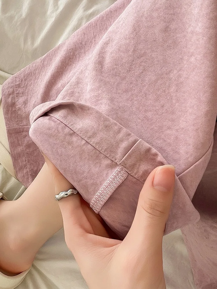 Women Wide leg Pants Spring Summer Elastic Waist Stright Long Loose pants Casual Female Solid Soft Pants Trousers