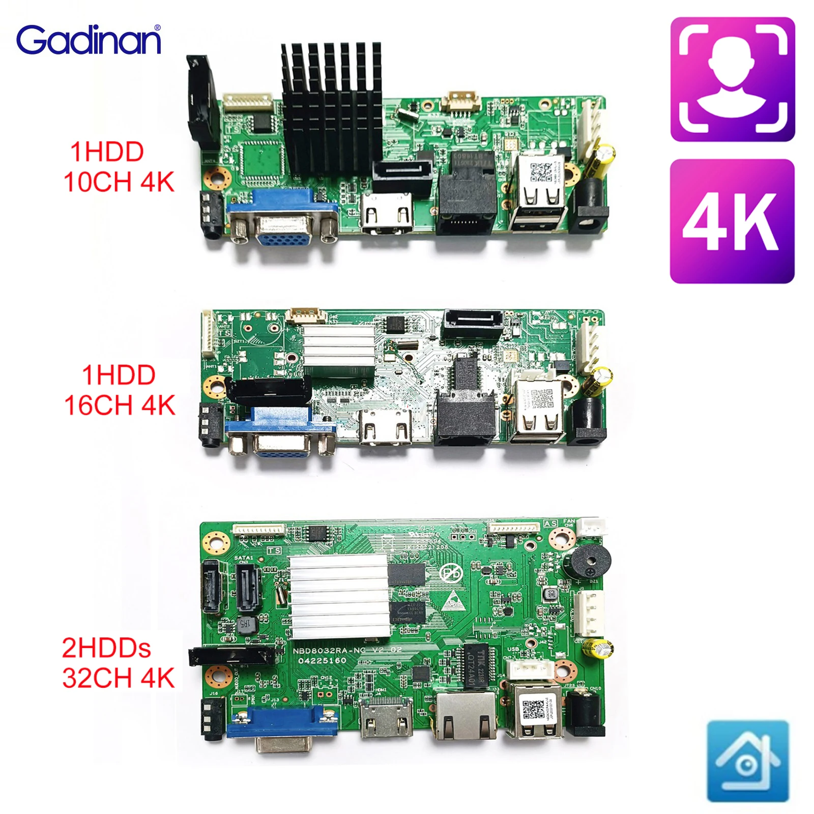 Xmeye 10/16/32CH 4K NVR Module Support Face Detection Humanoid Detection HD Output For Xmeye App Mobile Monitoring