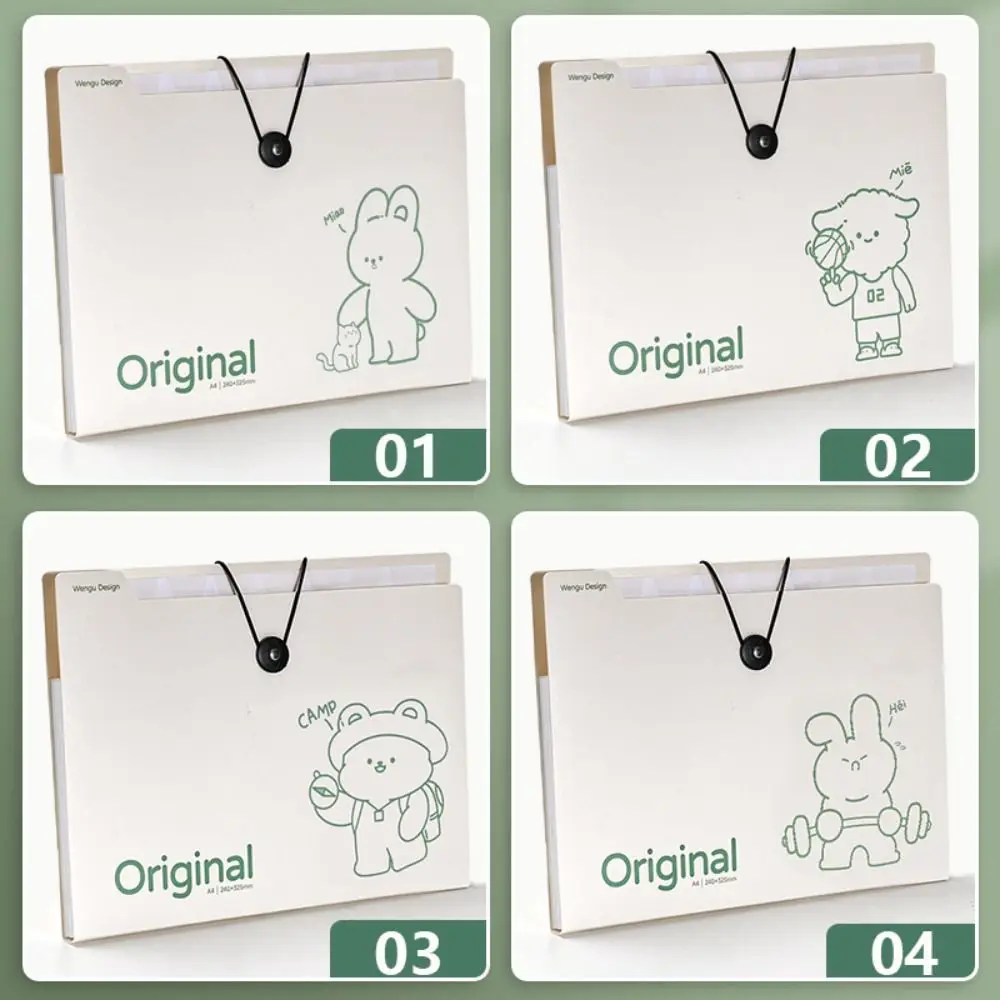 

Portable A4 File Folder Cartoon 8 Pockets Test Paper Storage Document Bag Classified Storage PP Envelope Folder Gift