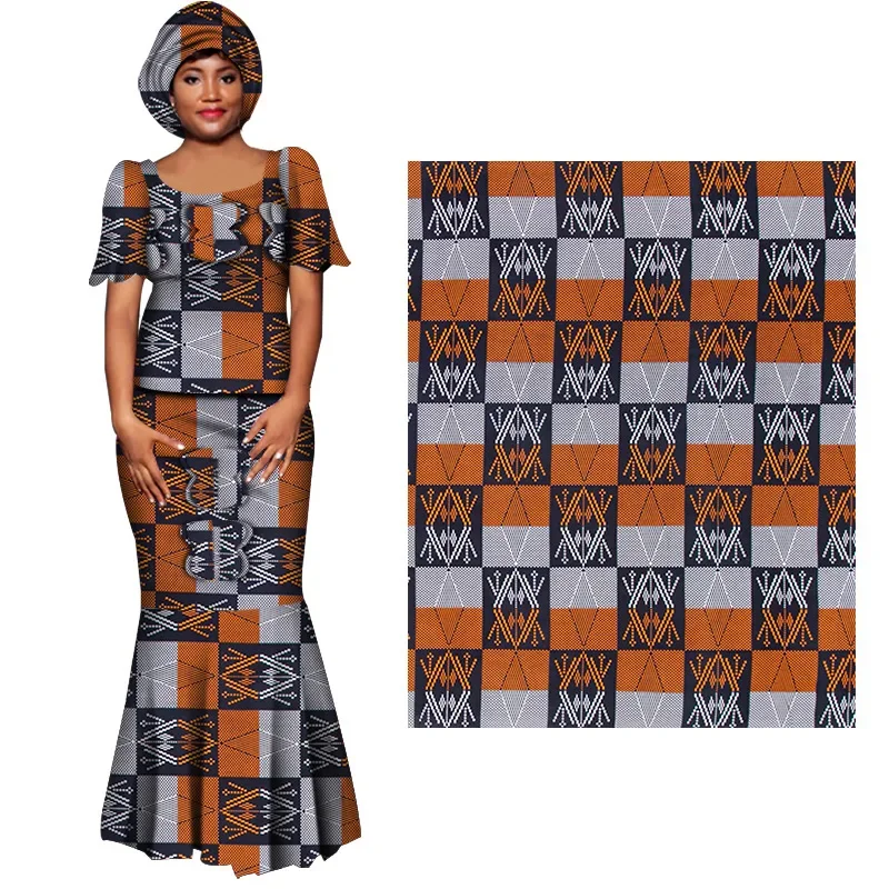 6Yards African Real Wax Prints Fabric Ankara Cotton Material High Quality Fabric By The Yard Dress