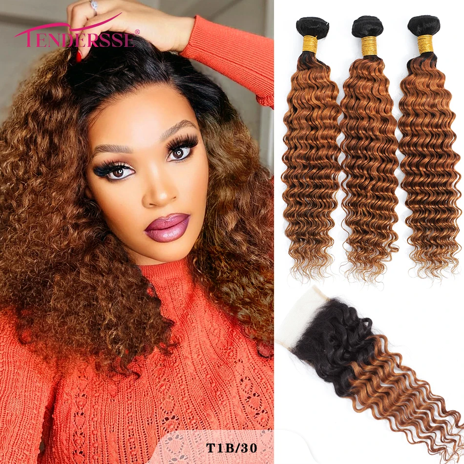 

Deep Wave Bundles With Closure Human Hair Wet and Wavy Human Hair 3 Bundles with Closure 100% Unprocessed Indian Remy Deep Hair