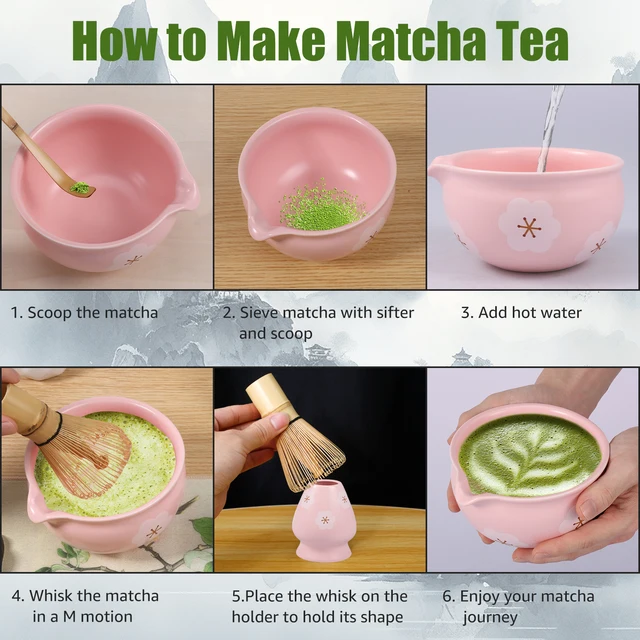 Matcha Whisk Set 7-Piece Kit – Includes Bowl, Whisk, Sieve & Tools For Perfect Matcha