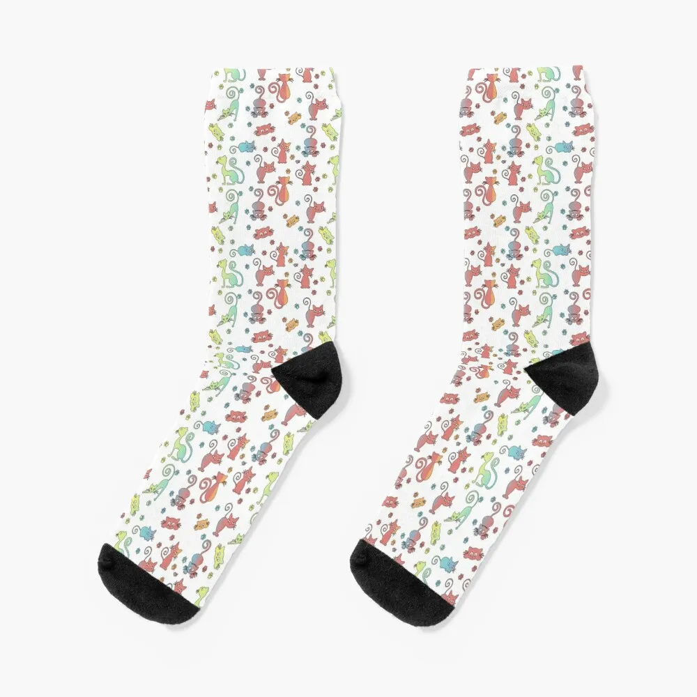 

pattern color Suspicious Cats Socks sport anti-slip happy man Socks Man Women's