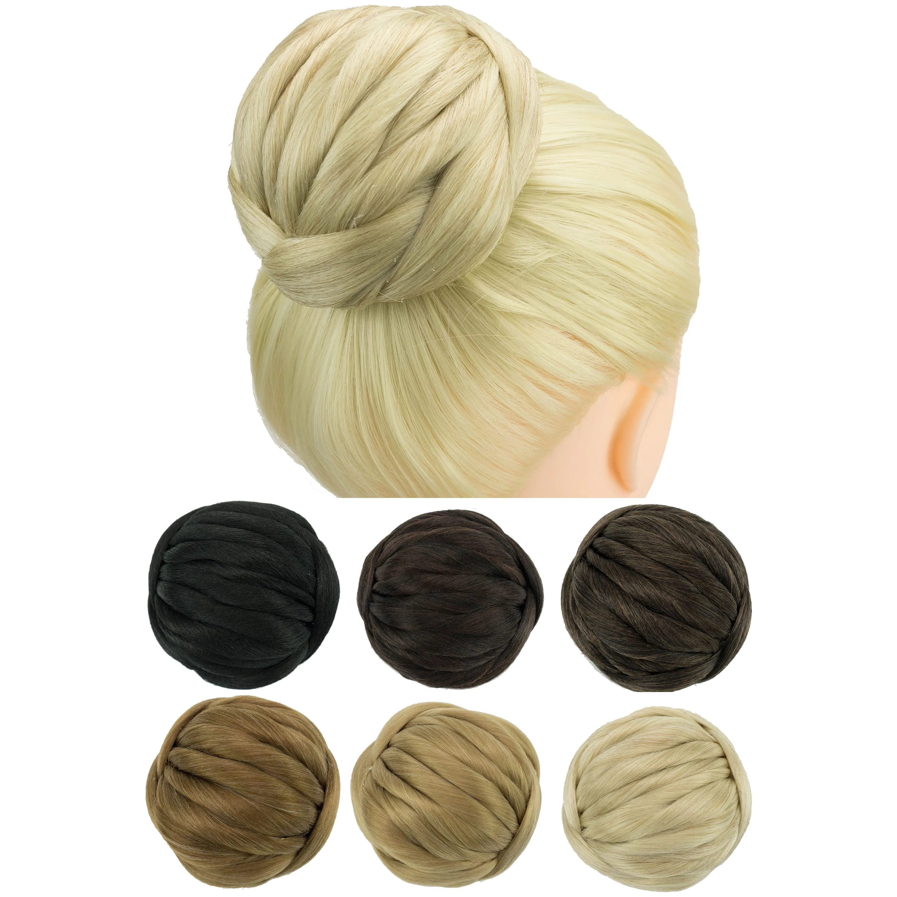 Hairpieces, Scrunchies, Buns peruca Updo, 6 cores, dançarino