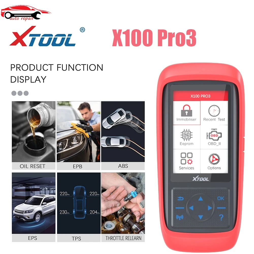

XTOOL X100 PRO3 OBD2 Car Key Programmer Code Reader With EPB ABS TPS Special Functions Diagnostic Tools Free Update