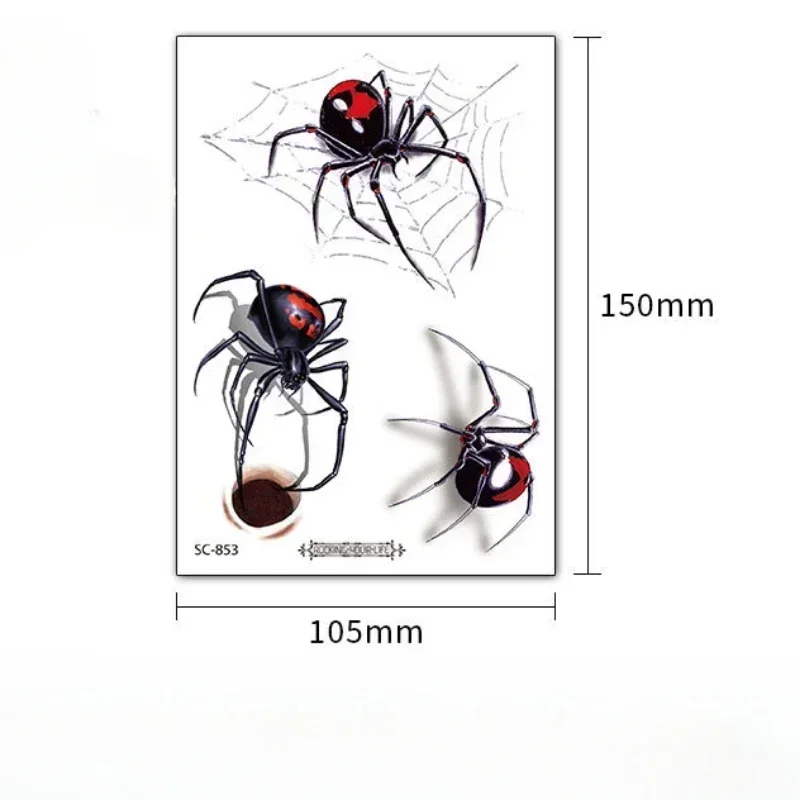 1pc Spider Temporary Tattoo Stickers Magic Tattoo Herbal Juice Tattoos Long Lasting 1-2Weeks Realistic Fake Body Art Tool