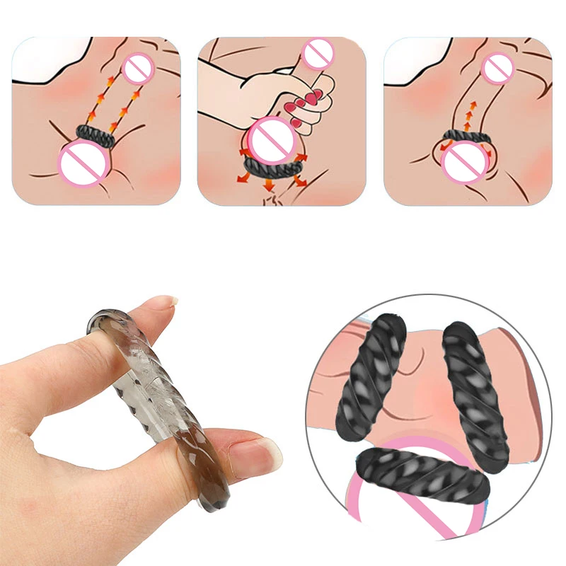 3Pcs Cock Anelli In Silicone Ritardare L'Eiaculazione Prototipo Del Pene Anelli Giocattoli Per Adulti Giocattolo Erotico Giocattoli Del Sesso Per Gli 