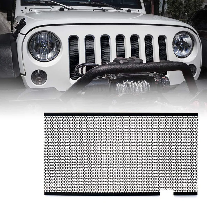 

Mesh Insert For Jeep Wrangler JK 2007 2008 2009 2010 2011 2012 2013 2014 2015 Front Hood Grill Grille Grid Car Parts Black