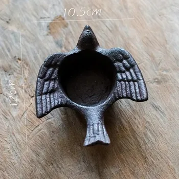 New Nordic Style Candlestick Wrought Iron Vintage Windproof Candle Holder Dinner Table Creative Small Ashtrays Home Decor 2
