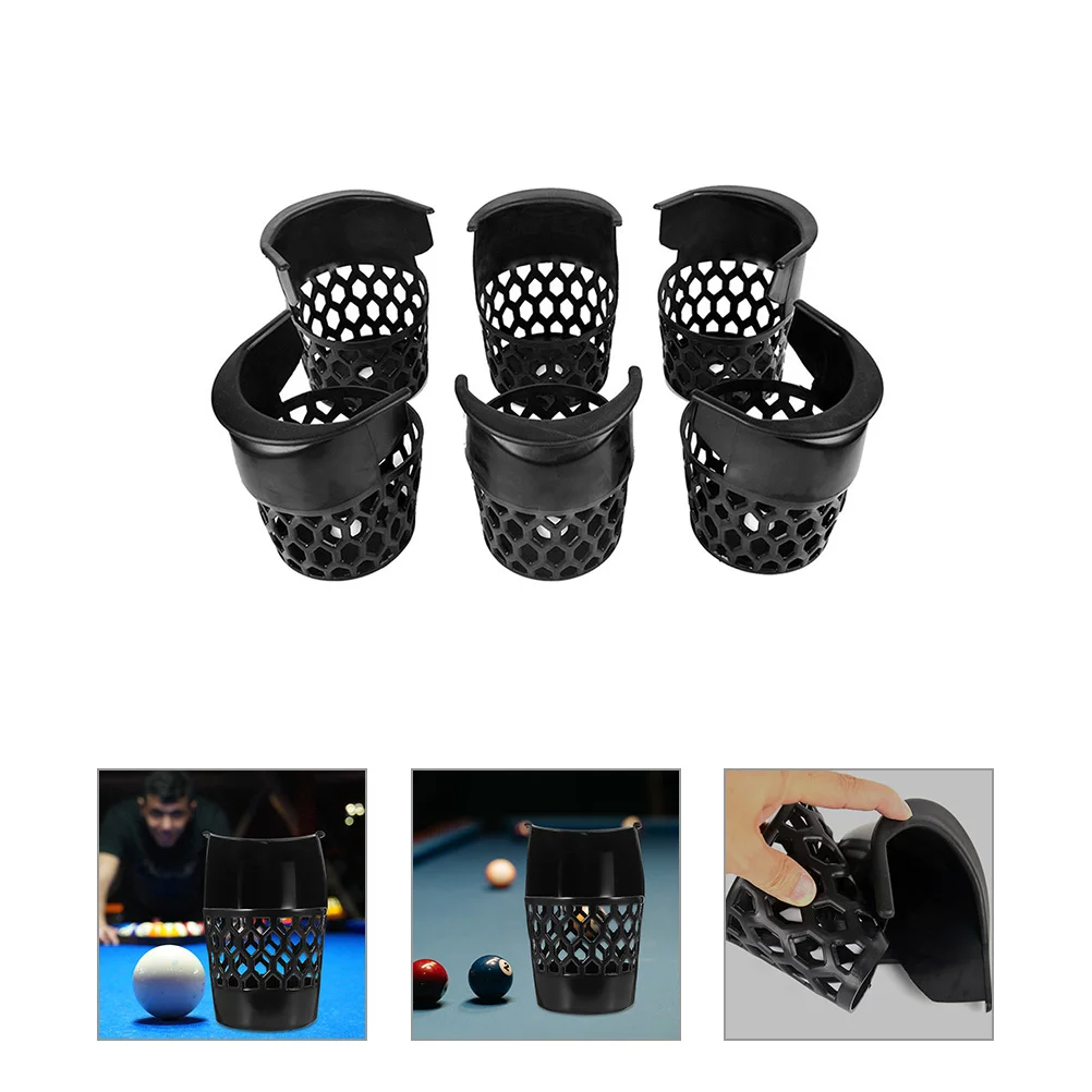 6 Pcs Pool Table Pocket Replacement Parts Billiards Drop Pockets Liner Storage Holder Accessories Durable PP Material Snooker