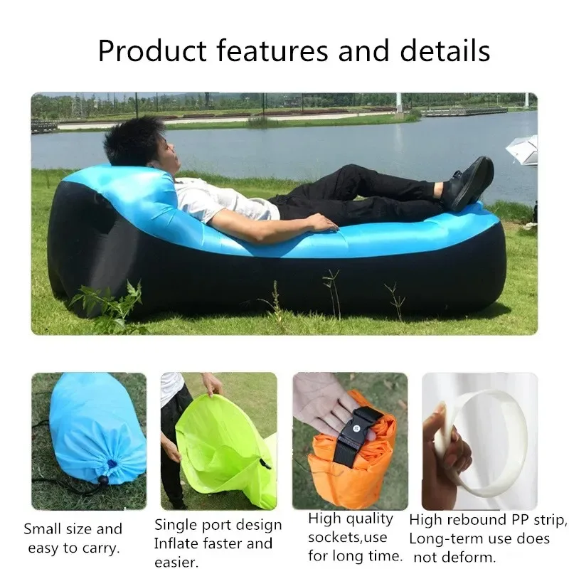 Inflatable Sofa Lazy Sofa Outdoor Portable Picnic Camping Beach Festival Inflatable Lazy Mattress
