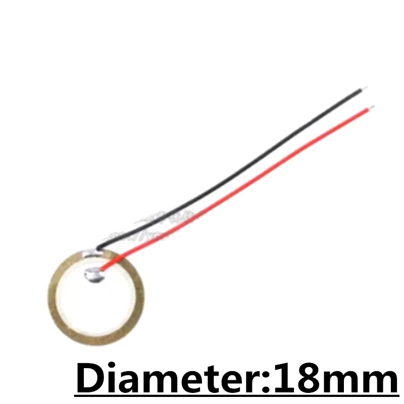 5pcs Assorted Size Buzzer Piezo Elements with Wire - Sounder Sensor Trigger Drum Discs
