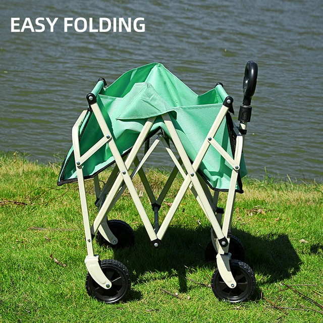 Kültéri Kocsi Hordozható Kerti Kosár Összecsukható Ultra Könnyű Bevásárló Pushcart Piknik Strand - Image 2