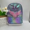 New Mermaid PU Backpack Custom Student School Bag Large Capacity Girl's  Backpack Personalized Name Birthday Gift Bags 1