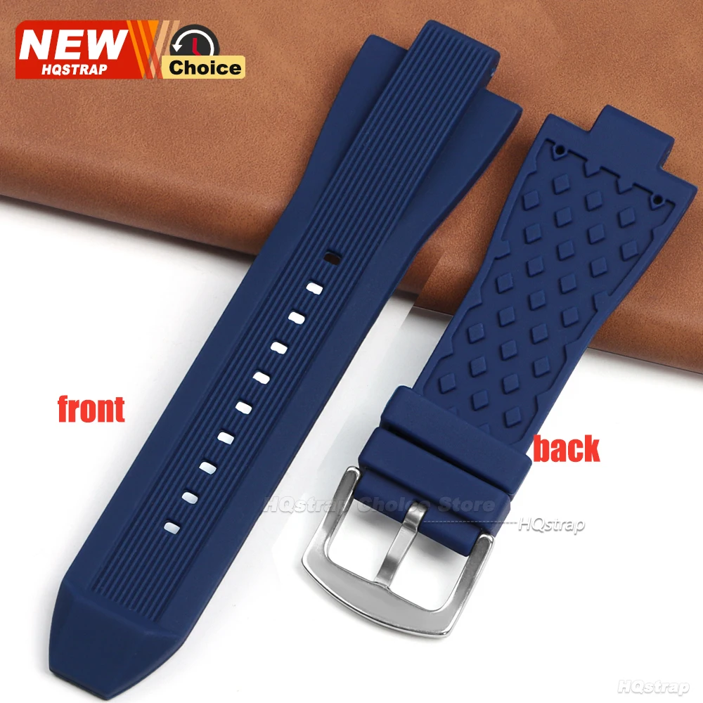 Convex End 13mmx29mm Silicone Strap - Men's Rubber Wristband Accessory