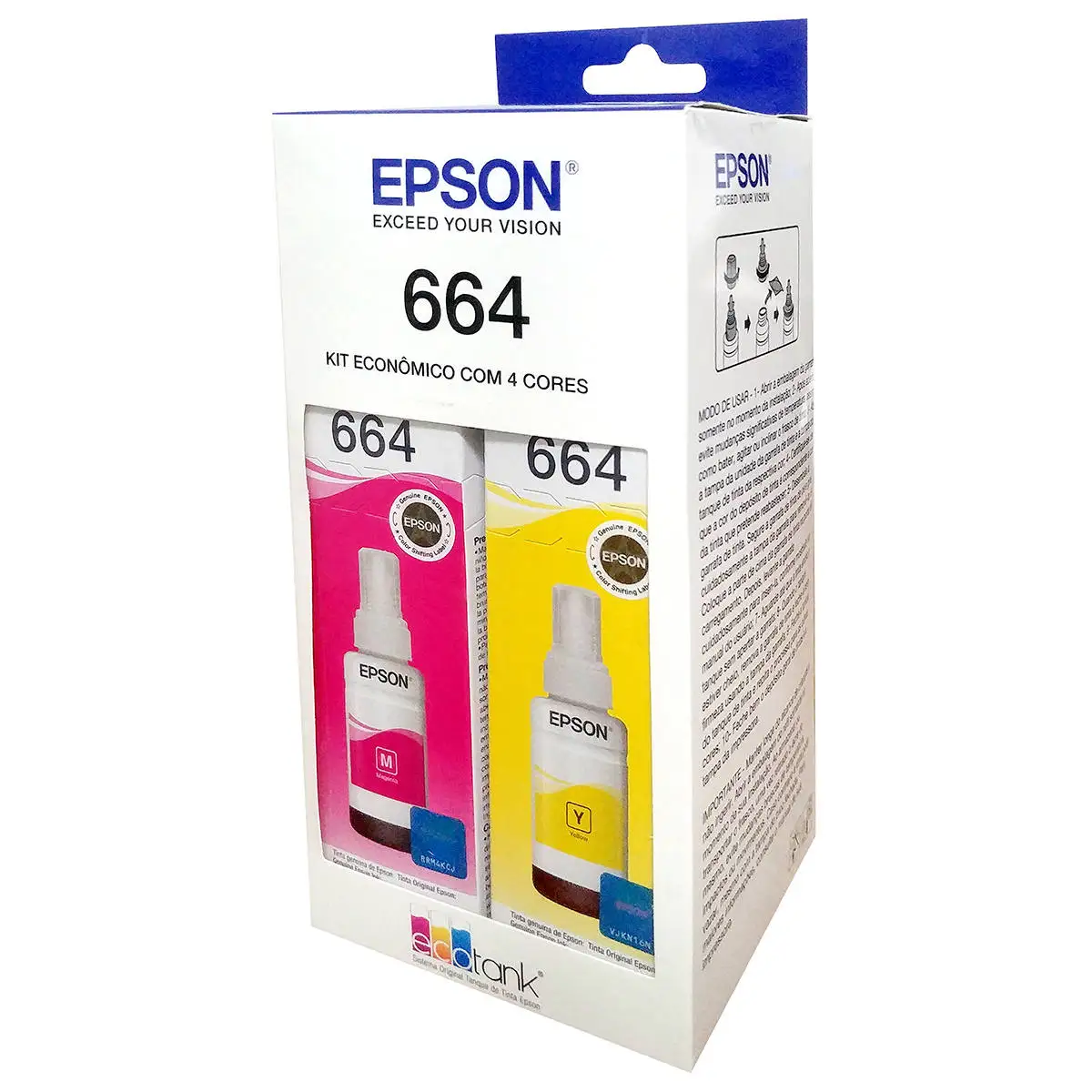 Tinta Epson 664 original, multipack de 4 botellas para EcoTank