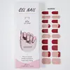 20Tips Solid Color Semi-cured Gel Nail Wraps Sticker French Full Cover Nail Gel Polish Decals Manicure UV Lamp Needed 3