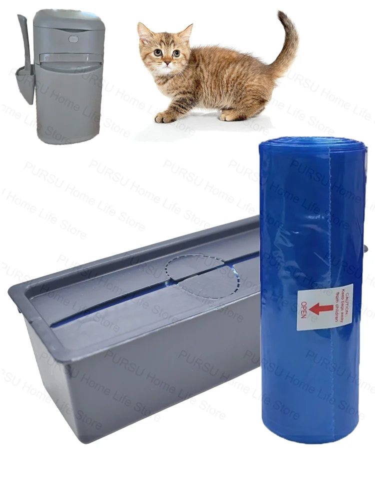 Cat Litter Refill Bags Cat Litter Box Waste Disposal System Compatible with Litter Genie Easy Roll Pail（25/75 Bags）