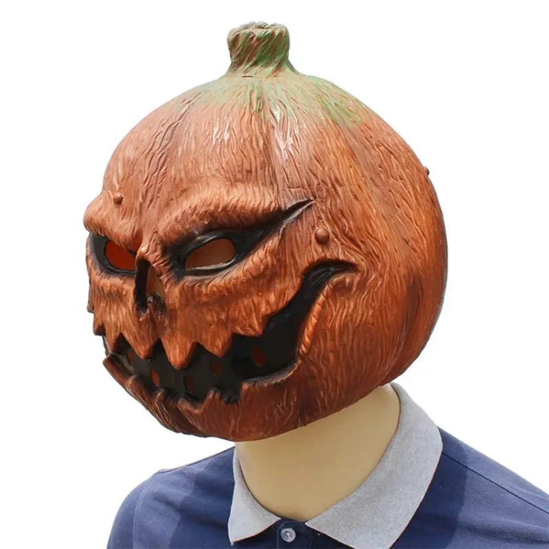Halloween Mask Novelty Latex Pumpkin Head Mask Costume for Adults Cosplay Party Props Party Decoration
