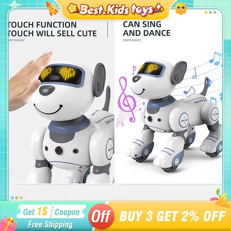 Rc Robot Dog Stunt Walking Dancing Electric Pet Dog Telecomando Pet Giocattoli Per Bambini Per Ragazzi Intelligent Touch Rc Animal Toys Gifts