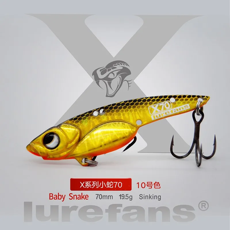 1 個 Lurefans ベビースネーク X50/X55/X60/X70 シンキングメタル VIB