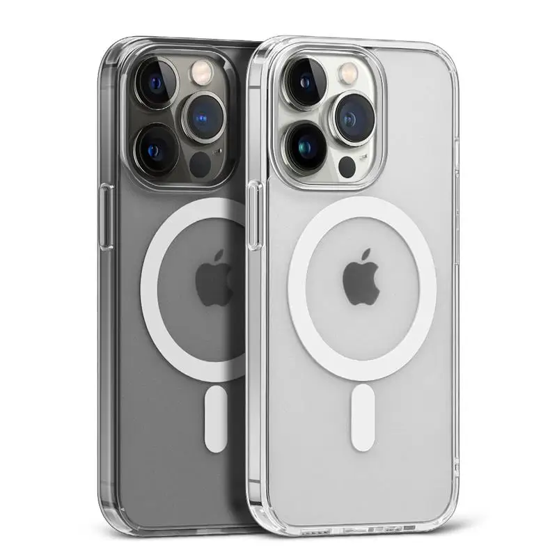 Fashion Clear Magnetic Shockproof Wireless Charging Phone Case