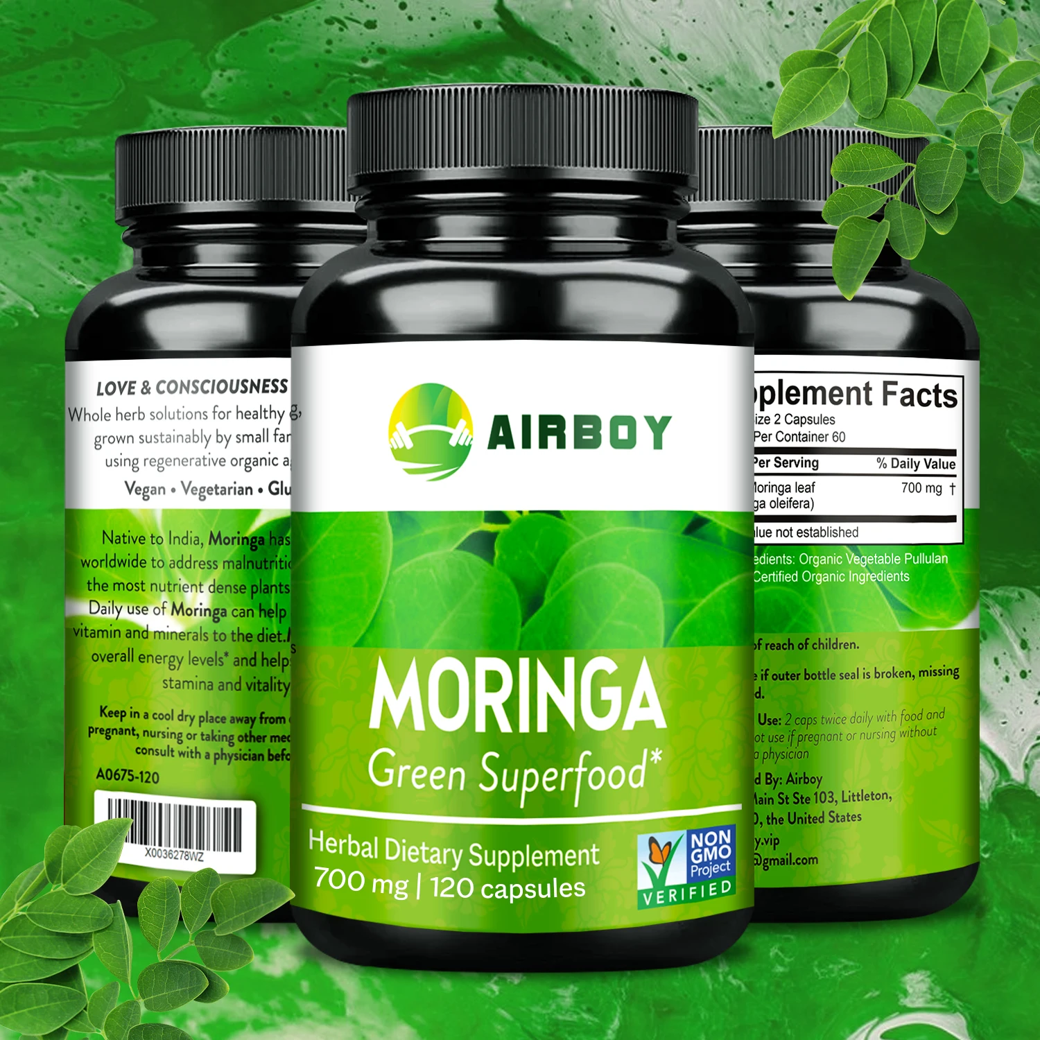 Energy Booster Organic Moringa Capsules Relieve Joint Pain and Promote Energy Production