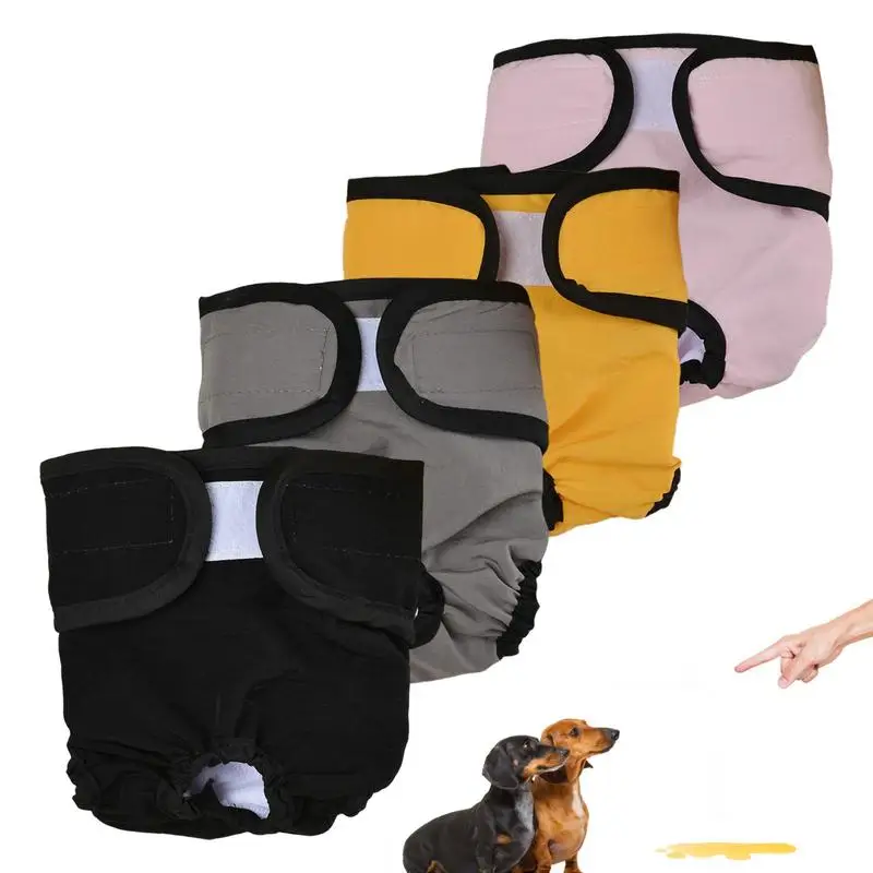 

Female Dog Diapers For Heat Cycle Washable Reusable Dog Diaper With Adjustable Design Bright Color Design For Small Dogs