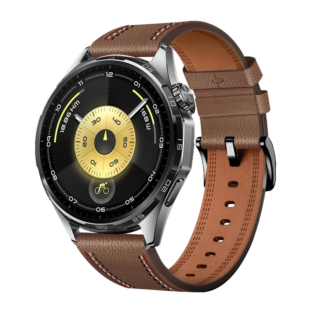 Premium 22mm Leather Sport Watchband - Replaceable Bracelet Accessory