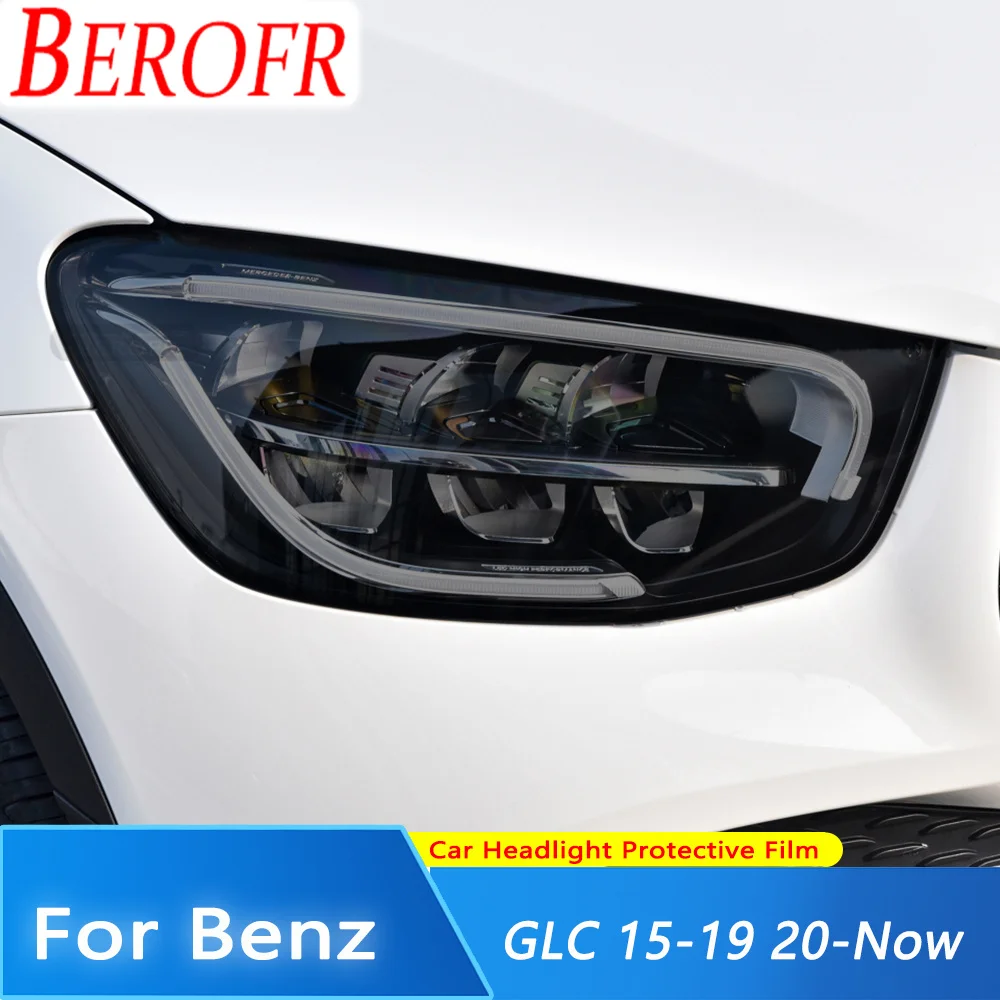 

For Mercedes Benz GLC Class X253 C253 AMG 2015-2022 Car Headlight Protection Tint Film Smoke Black Vinyl Transparent TPU Sticker