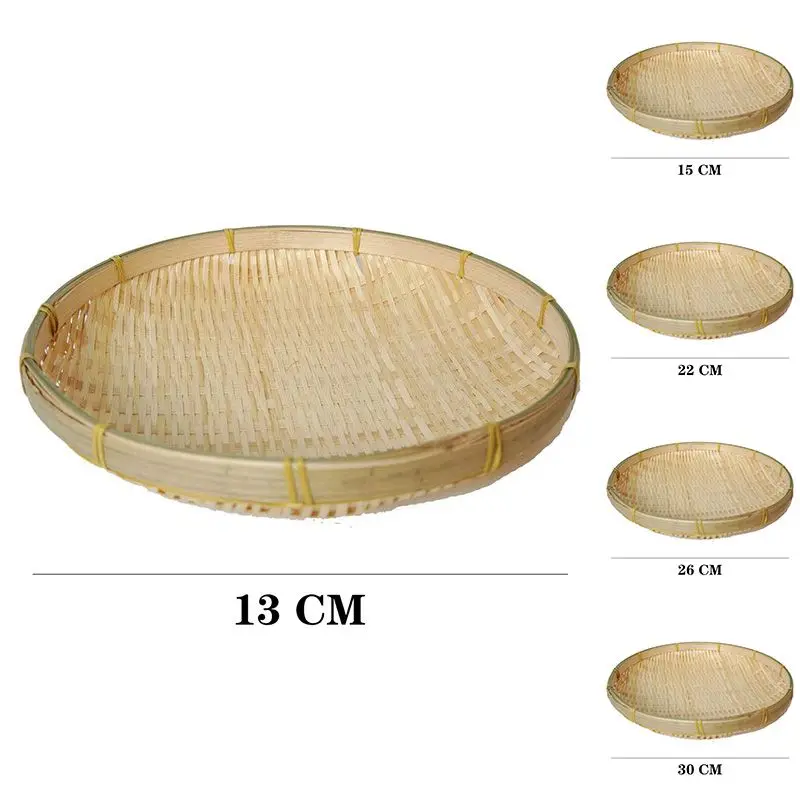 Storage tray Bamboo organizer tray Handmade Weaving Bamboo Sieve Raft Dustpan Fruit Bread Basket