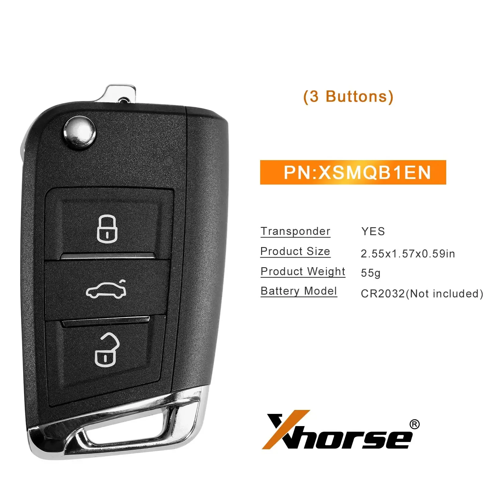 

Xhorse XSMQB1EN умный дистанционный ключ для Filp 3 кнопки для VVDI Key Tool VVDI2 1 шт.